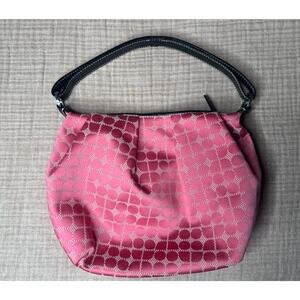 Kate Spade Y2K Retro Noel Pink Dot Jacquard Hobo Mini Zip Shoulder Bag Purse